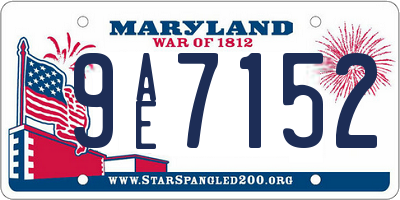 MD license plate 9AE7152