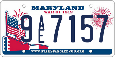 MD license plate 9AE7157