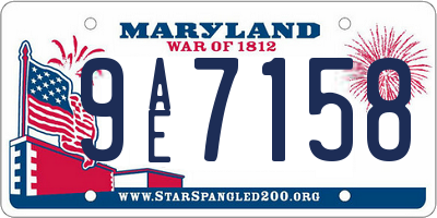 MD license plate 9AE7158