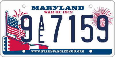 MD license plate 9AE7159