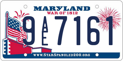 MD license plate 9AE7161