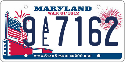 MD license plate 9AE7162
