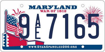 MD license plate 9AE7165