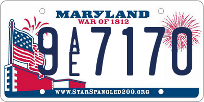 MD license plate 9AE7170