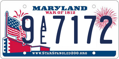 MD license plate 9AE7172