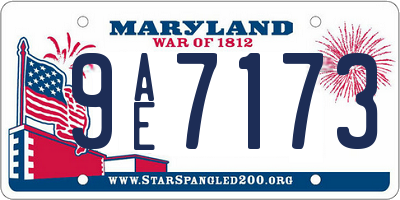 MD license plate 9AE7173