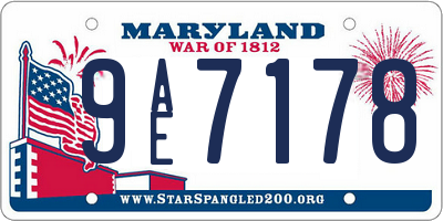 MD license plate 9AE7178