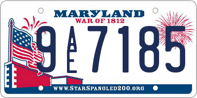 MD license plate 9AE7185