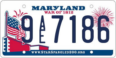 MD license plate 9AE7186