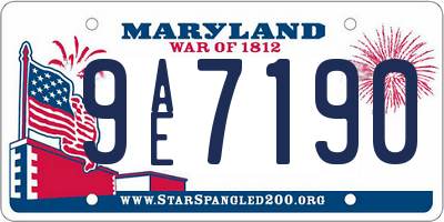MD license plate 9AE7190