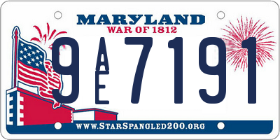MD license plate 9AE7191