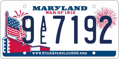 MD license plate 9AE7192
