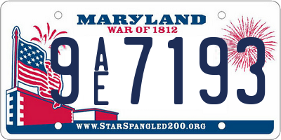 MD license plate 9AE7193