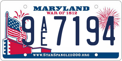 MD license plate 9AE7194
