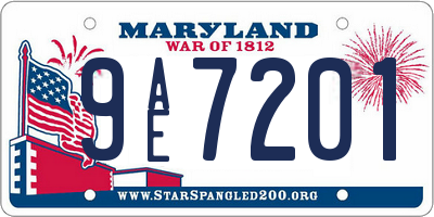 MD license plate 9AE7201