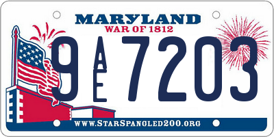 MD license plate 9AE7203