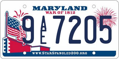 MD license plate 9AE7205