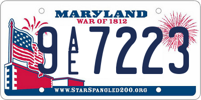 MD license plate 9AE7223