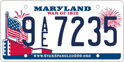 MD license plate 9AE7235