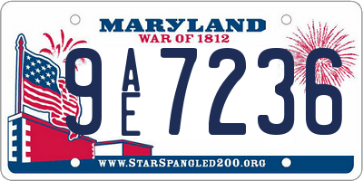 MD license plate 9AE7236