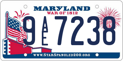MD license plate 9AE7238