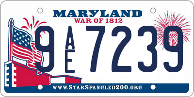 MD license plate 9AE7239