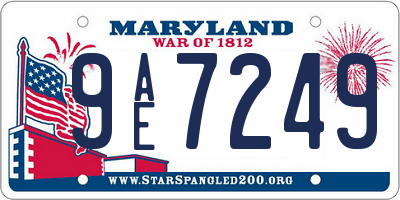 MD license plate 9AE7249
