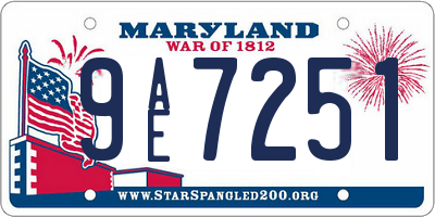MD license plate 9AE7251