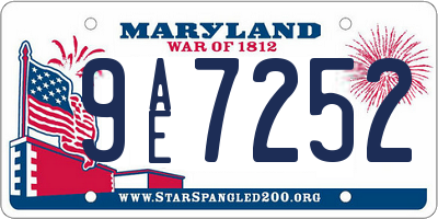 MD license plate 9AE7252