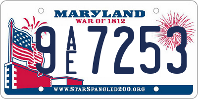 MD license plate 9AE7253