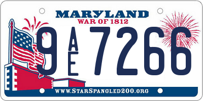 MD license plate 9AE7266