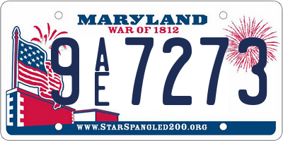 MD license plate 9AE7273