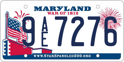MD license plate 9AE7276