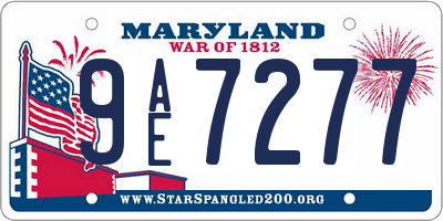 MD license plate 9AE7277