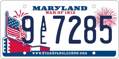 MD license plate 9AE7285