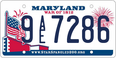 MD license plate 9AE7286