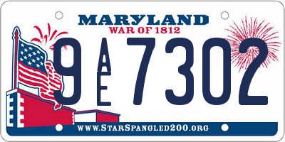 MD license plate 9AE7302