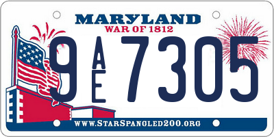MD license plate 9AE7305