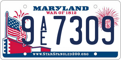 MD license plate 9AE7309