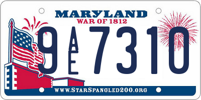 MD license plate 9AE7310