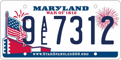 MD license plate 9AE7312
