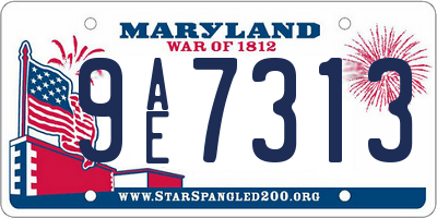 MD license plate 9AE7313
