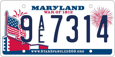 MD license plate 9AE7314