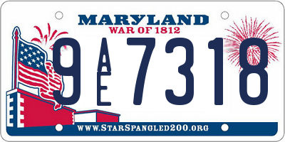 MD license plate 9AE7318