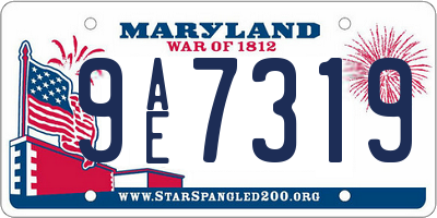 MD license plate 9AE7319