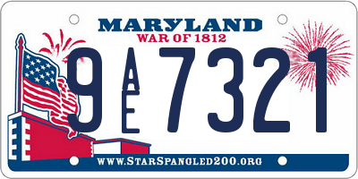 MD license plate 9AE7321