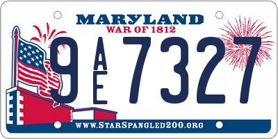 MD license plate 9AE7327