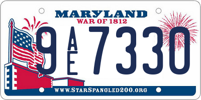 MD license plate 9AE7330