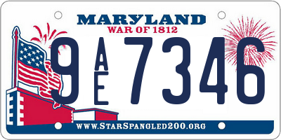 MD license plate 9AE7346