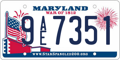 MD license plate 9AE7351